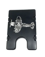 Airplane, Billet Aluminum Wallet/Credit Card Holder, RFID Protection, Black