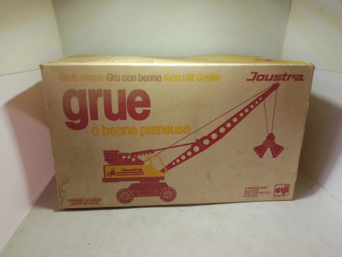Jouet Ancien Grue Joustra - Engin De Chantier Vintage