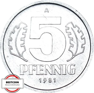 1509 5 Pfennig DDR 1981 in STG-  898013 - Bild 1 von 2