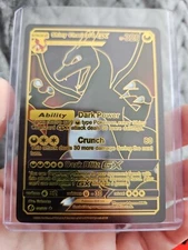 Shiny Charizard GX Black Foil Fan Art Vinyl Collector Pokemon Card 127/255