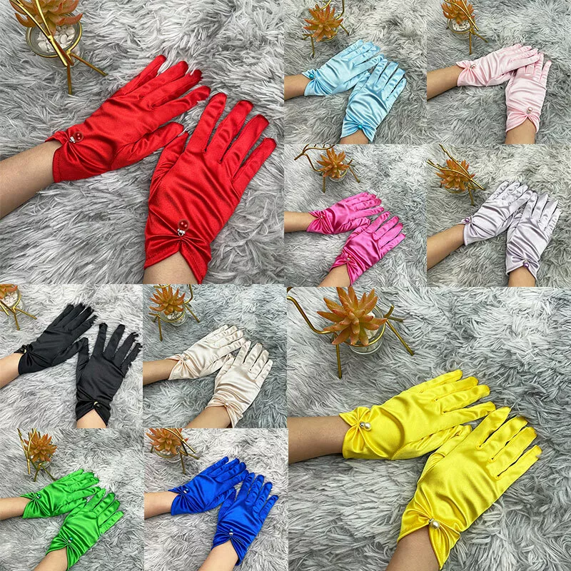 Orange 2024 satin gloves