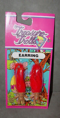 Troll Doll 1'' Treasure Trolls Earrings Red