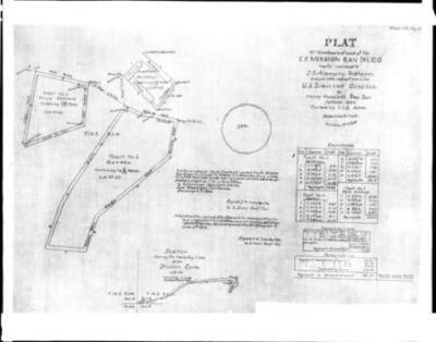 Surveyors map drawn in September 1860 depicting a plat of three tr - Old Photo
