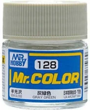 Mr. Hobby C128 Mr. Color Semi Gloss Gray Green Lacquer Paint 10ml - US
