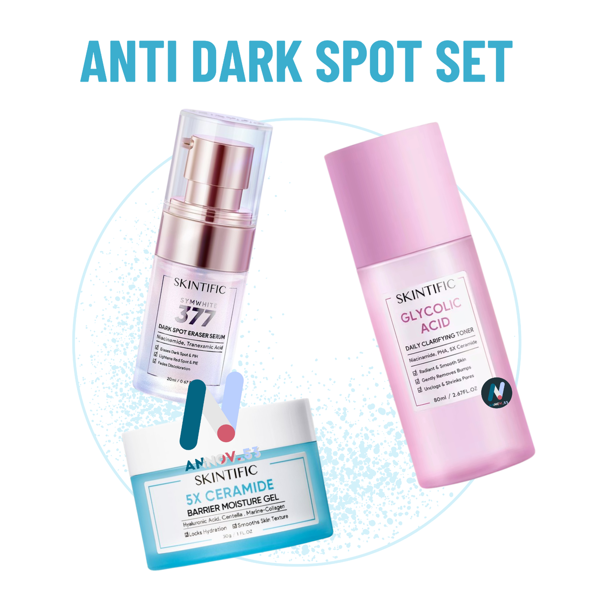 SET 3: SKINTIFIC Anti Dark Spot Eraser Serum 5x Ceramide Barrier