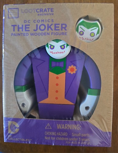 Loot Crate] Dc Comics Joker Painted Wooden Figure [New in Box