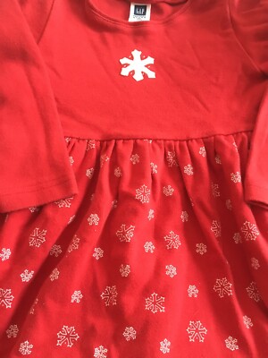 Gap Red Snowflake Christmas Holiday Dress With Red Shorts Girls 4 Years 4  XL | eBay