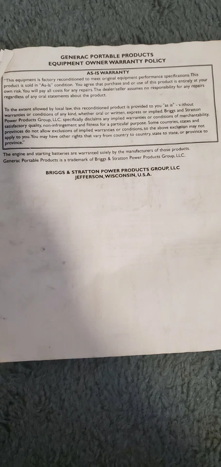 Briggs & Stratton Pressure Washer Operating/Maintenance Manual #193207GS - Image 2 of 2