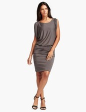 Lucky Brand Women's Gray Cold Shoulder Tulip Dress XS X-Small
