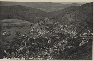 ʘ Eppstein aerial view Taunus town view 1950s used postcard 5810