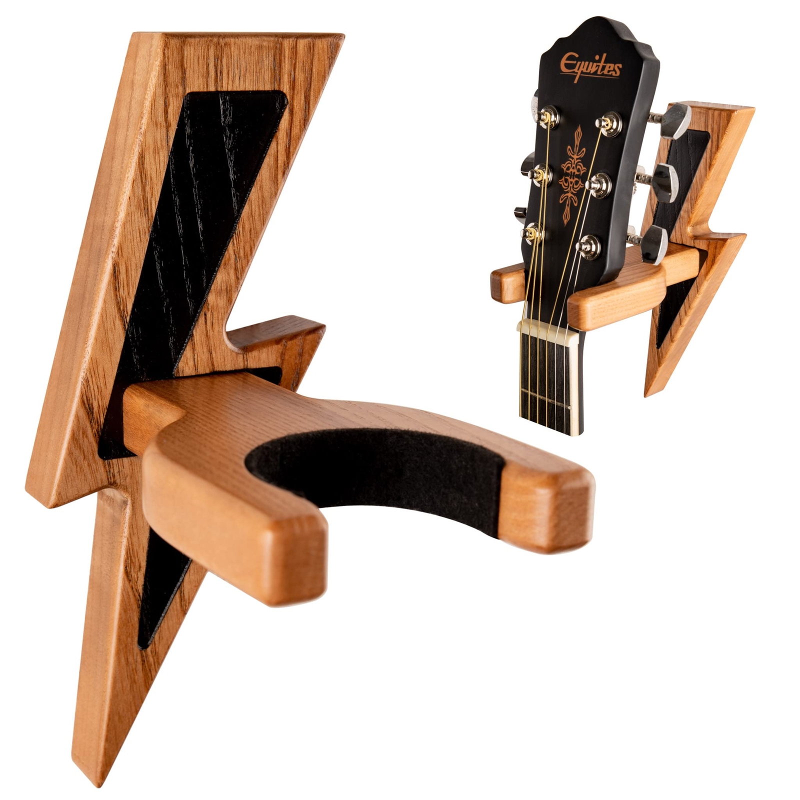 TESLYAR Guitar Holder Wall Mount Ash Wood Wooden Guitar Hanger Hook Stand Rac...