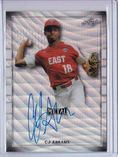 2018 Leaf Perfect Game Metal CJ ABRAMS Black Wave AUTO Autograph RC Rookei 3/12