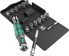 Wera 8009 Zyklop Pocket Set 4 Imperial 27 Pc 3/8" Ratchet,Sockets,Bit Set,004285