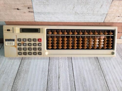 Sharp EL 8048 Sorocal Elsimate Abacus Calculator Soroban no box used  tested - 第 1/4 張圖片
