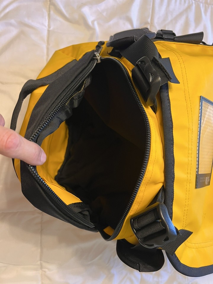 The North Face Duffel Duffle Bag Backpack Yellow Large Base Camp