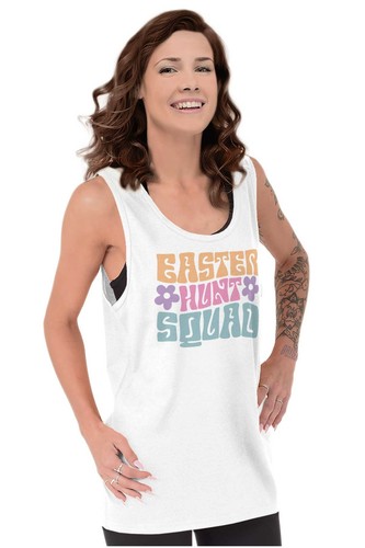 Cute Matching Spring Easter Egg Hunt Squad Womens Tank Top Sleeveless Shirts - Picture 4 of 7