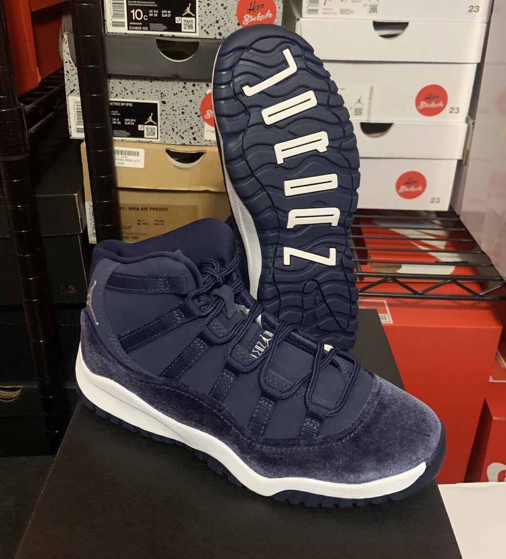 Nike Air Jordan 11 Retro Midnight Navy Velvet Shoes DO3857-441 Preschool  Sizes | eBay