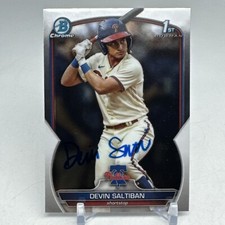 2023 1st Bowman Chrome Devin Saltiban #BDC-2 Signed Philadelphia Phillies