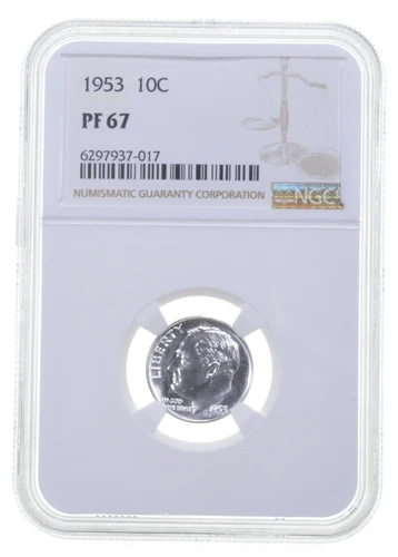1953 PF67 Roosevelt Silver Dime NGC PR Proof