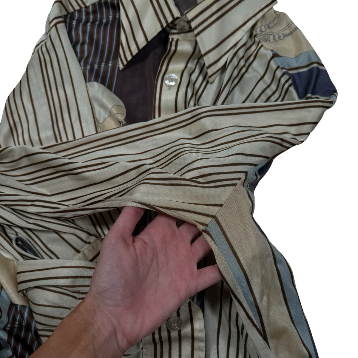 RARE! Vintage 70s 80s Chess King Striped Button Down Shirt Sz L | eBay