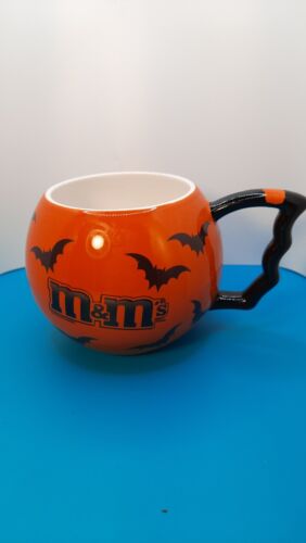 M & M's Halloween 2006 Teleflora Bats Orange Mug Cup Collectible Rare Free Ship