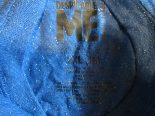 Despicable Me Minion Made Kids T-Shirt Short Sleeve Blue/Yellow Size 2XL (18) - Picture 3 of 5