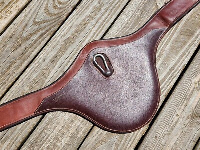 Devoucoux Two Tone Brown Padded Belly Guard Stud Jump Girth - 58''-145cm