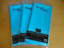 3 - Creative Converting Plastic Table Covers 54" x 108" Bermuda Blue