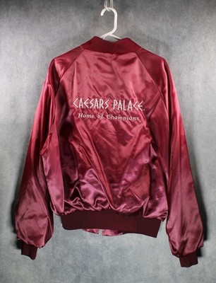 Vintage 1987 Caesars Palace Amarillo Slims Poker Satin Bomber Jacket USA L 44-46