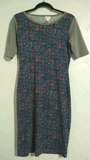 LuLaRoe Dress Ladies S Blue Floral Swing Colorful Summer Comfort Stretch Casual 