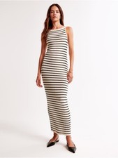 Abercrombie & Fitch Striped High Neck Ribbed Maxi Dress, Size M, Great Condition