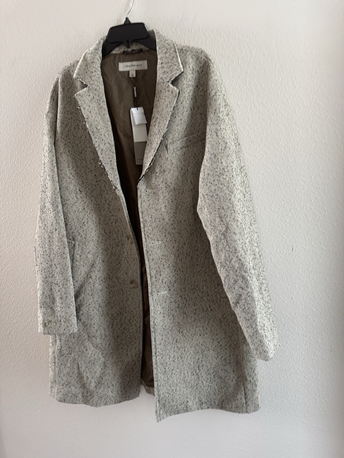 CALVIN‎ KLEIN JEANS coat Men's Crombie Oversized Coat Size large cedar bark NWT  thumbnail 5