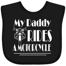 Inktastic My Daddy Rides A Motorcycle Baby Bib Childs Son Daughter Shower Infant
