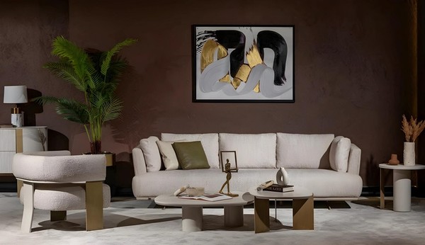 Designer Sofagarnitur Polster 4-Sitzer Textilsofa Einsitzer 3Tlg-image
