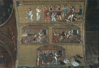 Venezia, Italy St. Mark's Basilica Atrium, Noah's Ark Flood Mosaic Postcard