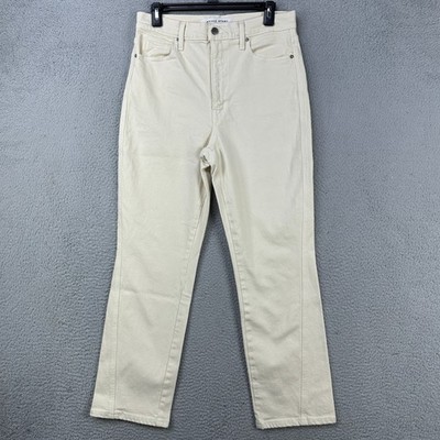 Apiece Apart Camilla Womens Straight Leg Jeans 30 Cream High-Rise Denim Pants