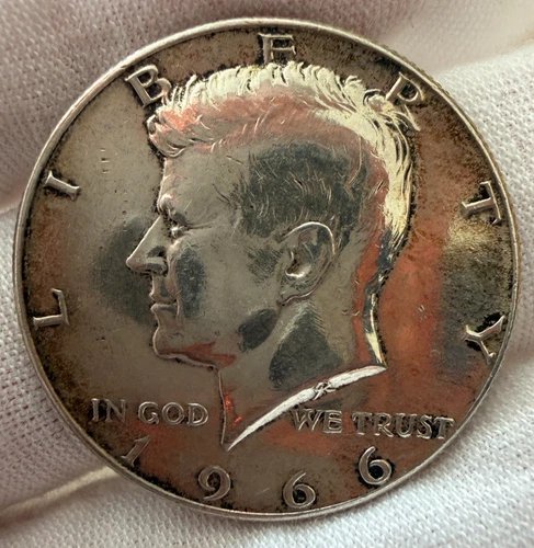 1966 Kennedy Half Dollar 40% Silver High Luster AU/UNC Heavy 12.0g Specimen