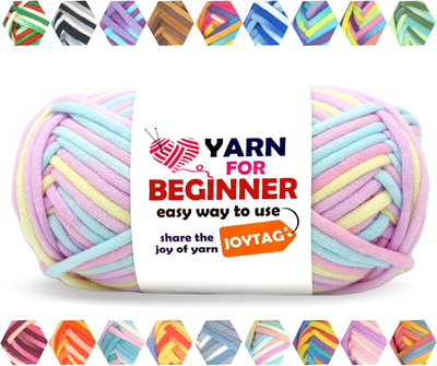 50g Rainbow Beginner Crochet Yarn - Cotton-Nylon Blend - Easy-to-See Stitches