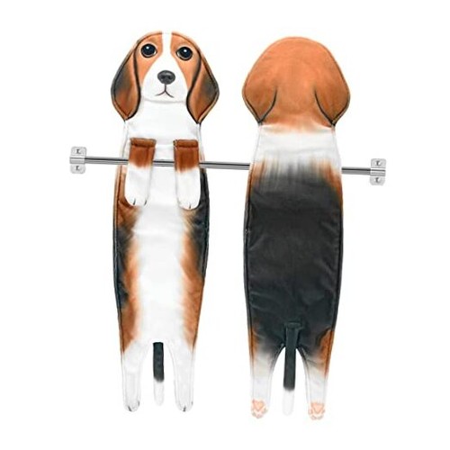 Beagle Dog Towels - Funny Hand Towels for Bathroom & Kitchen Decor - Super  - Picture 1 of 7