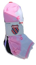 10 Pairs Girls K-Swiss Crew Cut Socks Sz 9-11