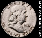 1951 Silver Franklin Half Dollar-Scarce Better Date No Reserve #i2682