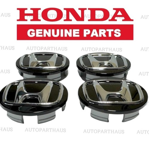 22 - 26 HONDA CIVIC WHEEL CENTER CAP BLACK/CHROME SET OF 4 OEM NEW - Picture 3 of 9