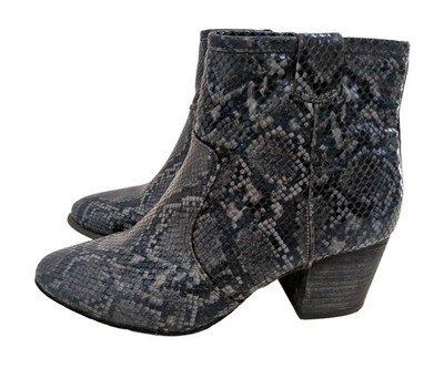 Carlos Santana Ankle Boot Womens Black Gray Snakeskin Western