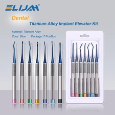 7Pcs/Kit Titanium Alloy Dental Implant Luxating Root Tooth Elevator Knife IN US