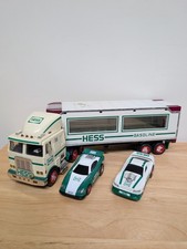1997 Hess Truck complete with Two Race Cars in Trailer