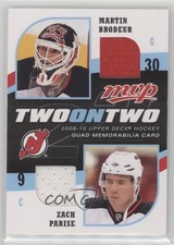 2009-10 MVP Two on Quad Memorabilia Zach Parise Chris Drury Henrik Lundqvist 7i6