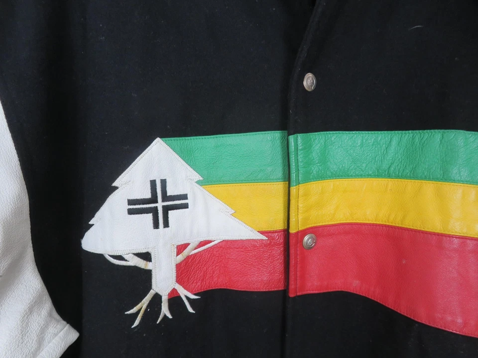 Куртка мужская LRG Lifted Research Group 4XL черная университетская раста бомбардировщик вышитая - Изображение 4 из 4