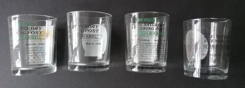 Norman Rockwell 'The Saturday Evening Post' Vintage Glasses Set of 4 - Picture 4 of 7