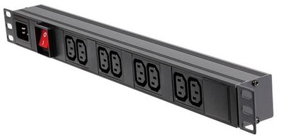 LMS DATA - 1U 8 Way 10A IEC C13 Sockets to IEC C20 Socket Horizontal PDU