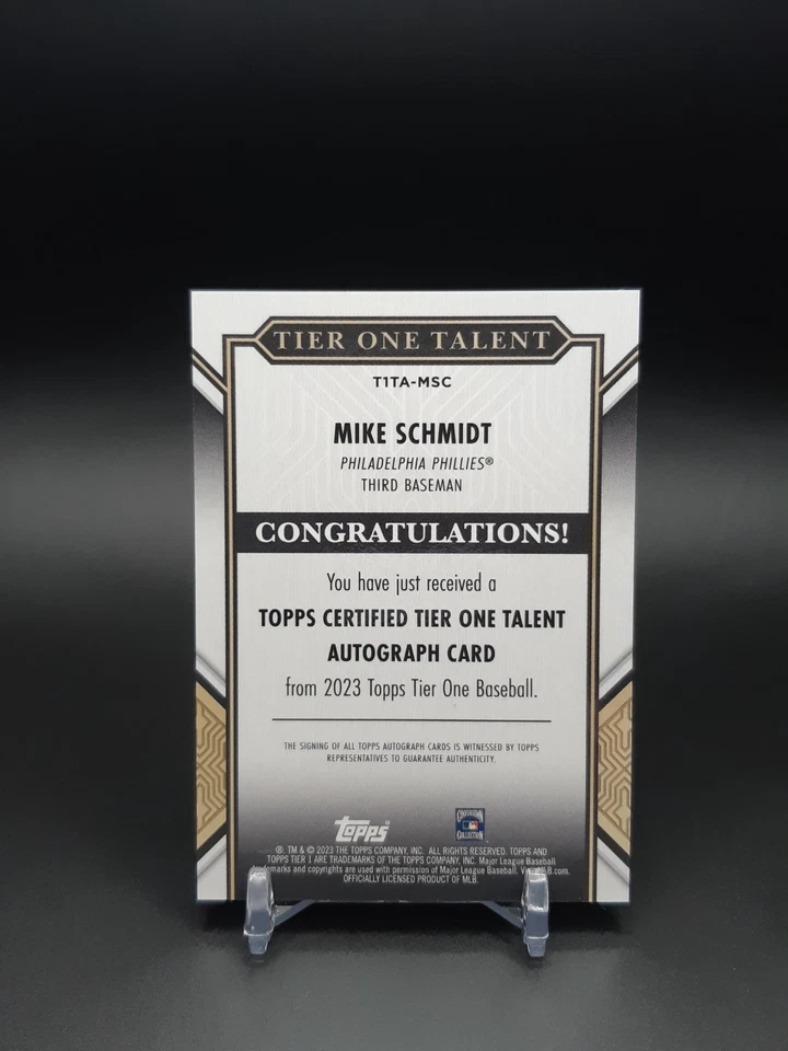 2023 Topps Tier One Mike Schmidt Auto /99 - Image 2 of 2